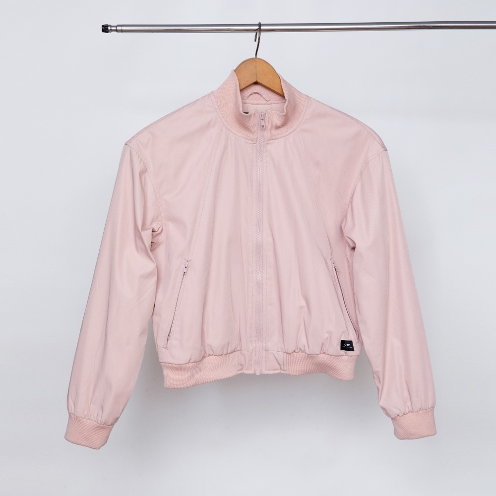 Obey bomber jacket in soft pink